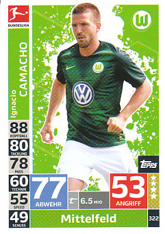 Ignacio Camacho VfL Wolfsburg 2018/19 Topps MA Bundesliga #322